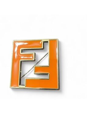 Orange Geometric Enamel Pin